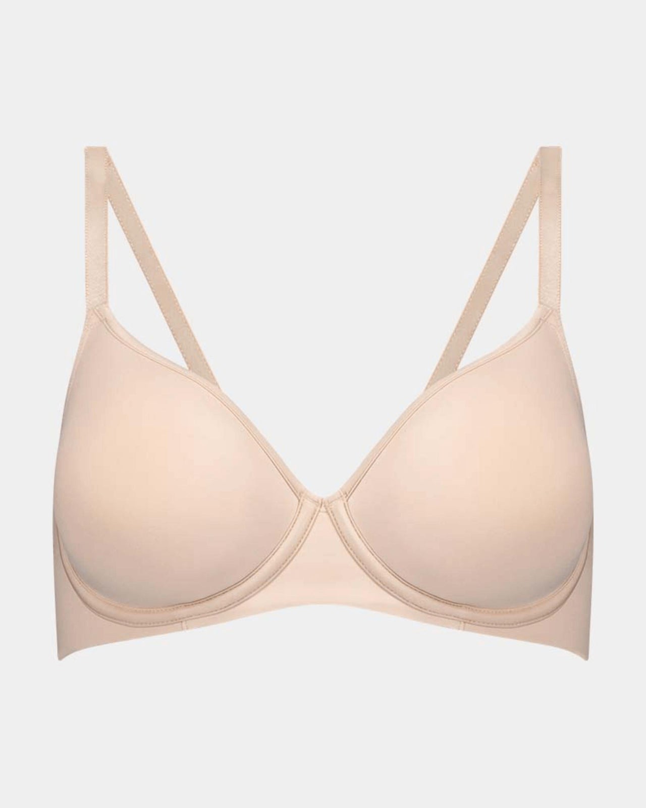 Flawless Form Contour Bra in LATTE. Flat lay front view