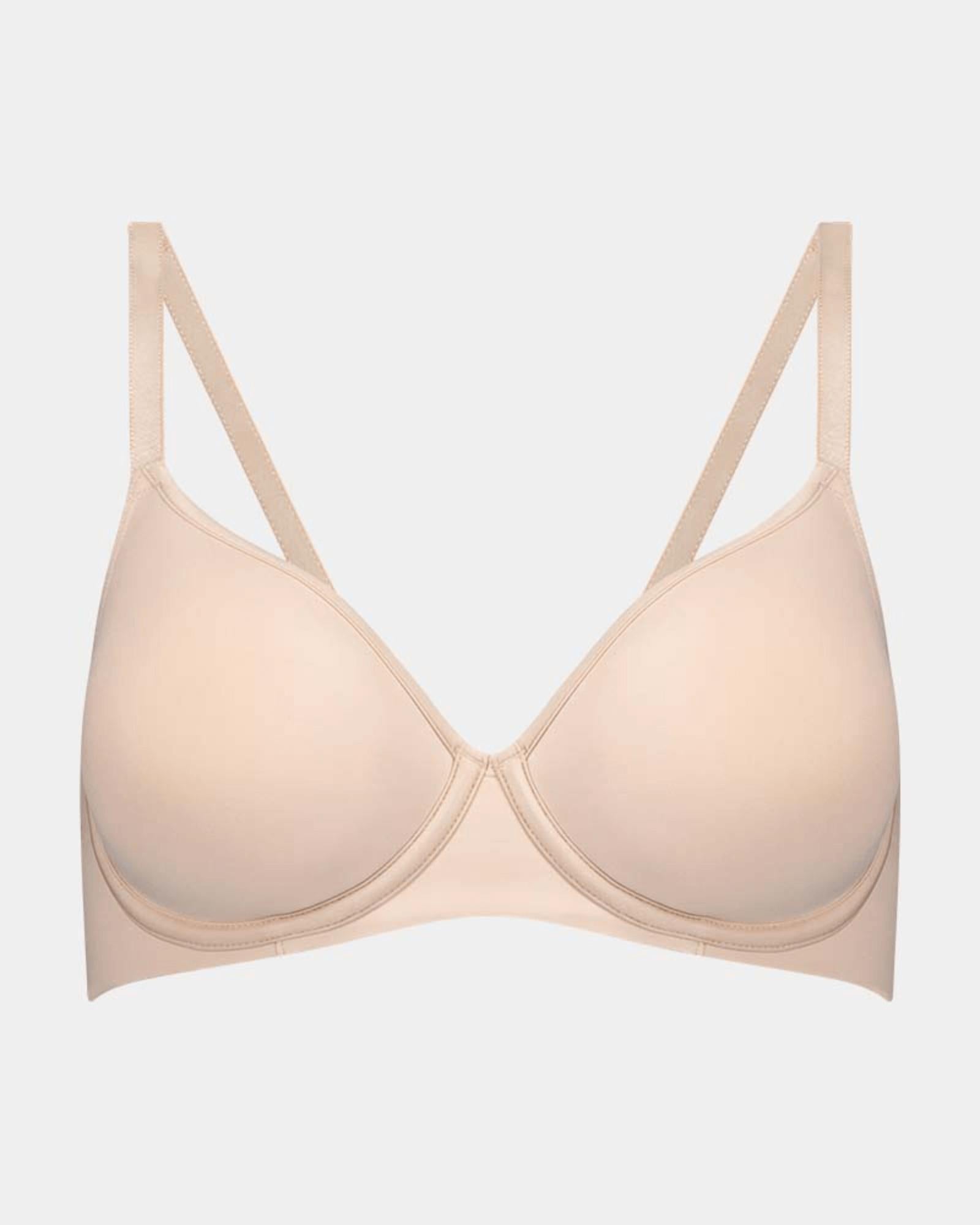 Flawless Form Contour Bra in LATTE. Flat lay front view