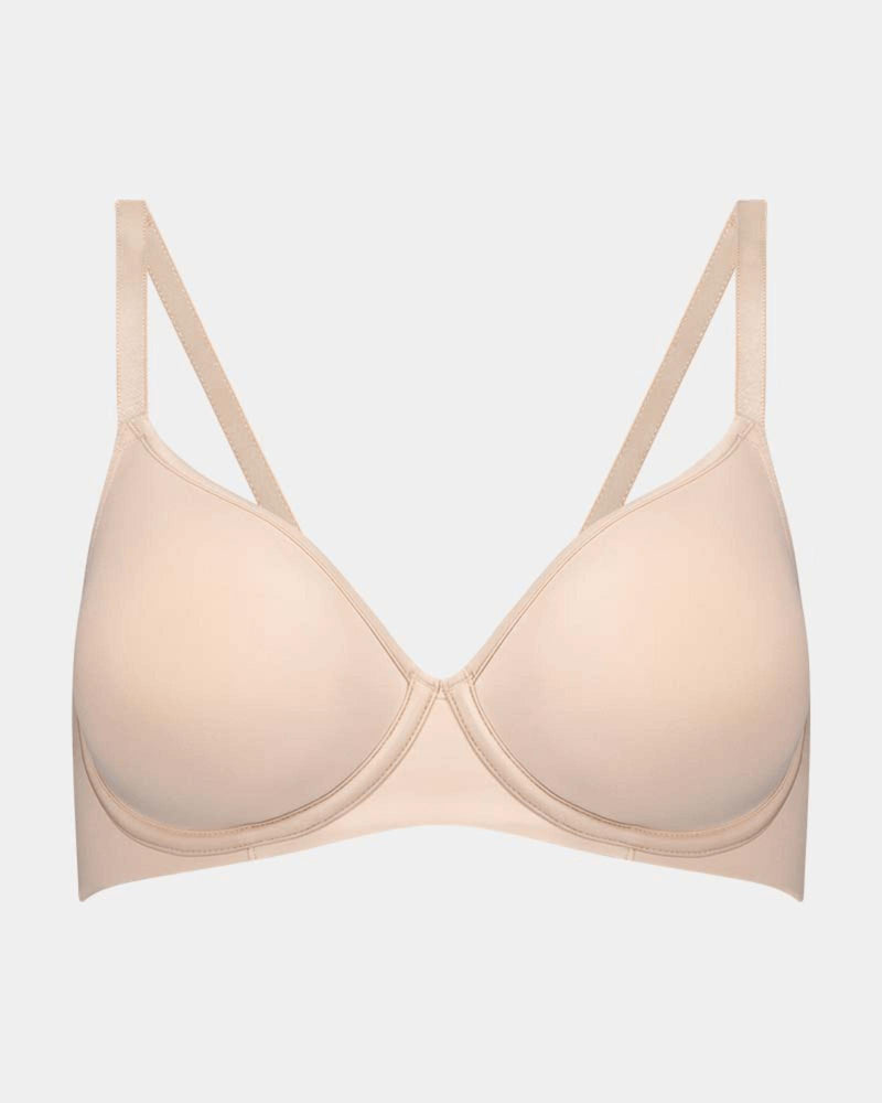 Flawless Form Contour Bra in LATTE. Flat lay front view
