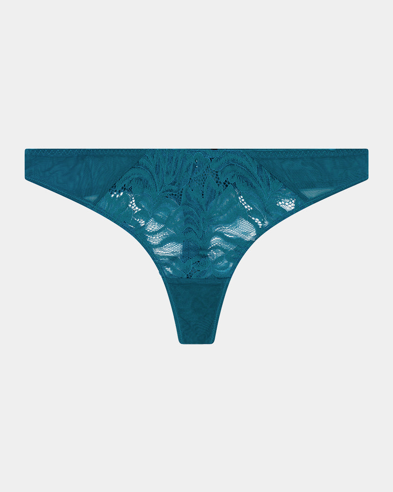 Celeste Thong in EVERGLADE. Flat lay front view