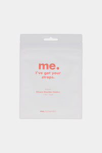 Model wears Silicone Bra Strap Holder Bra + Lingerie Solutions in Nude. On body side view