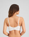Model wears Play Contour Long Line Bra in WHITE. On body back view