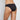 Model wears Seamless Bikini in BLACK. On body back view