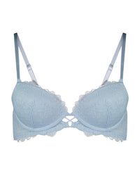 Jeanie Push Up Bra in OMPHALODES. Flat lay front view