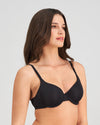 Model wears Comfit Collection Contour Bra in BLACK. On body side view