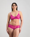 My Fit Lace Wire Free Bra in FANTASY FUCHSIA. Feature shot