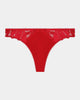 Margot Estelle Thong in JESTER RED. Flat lay front view
