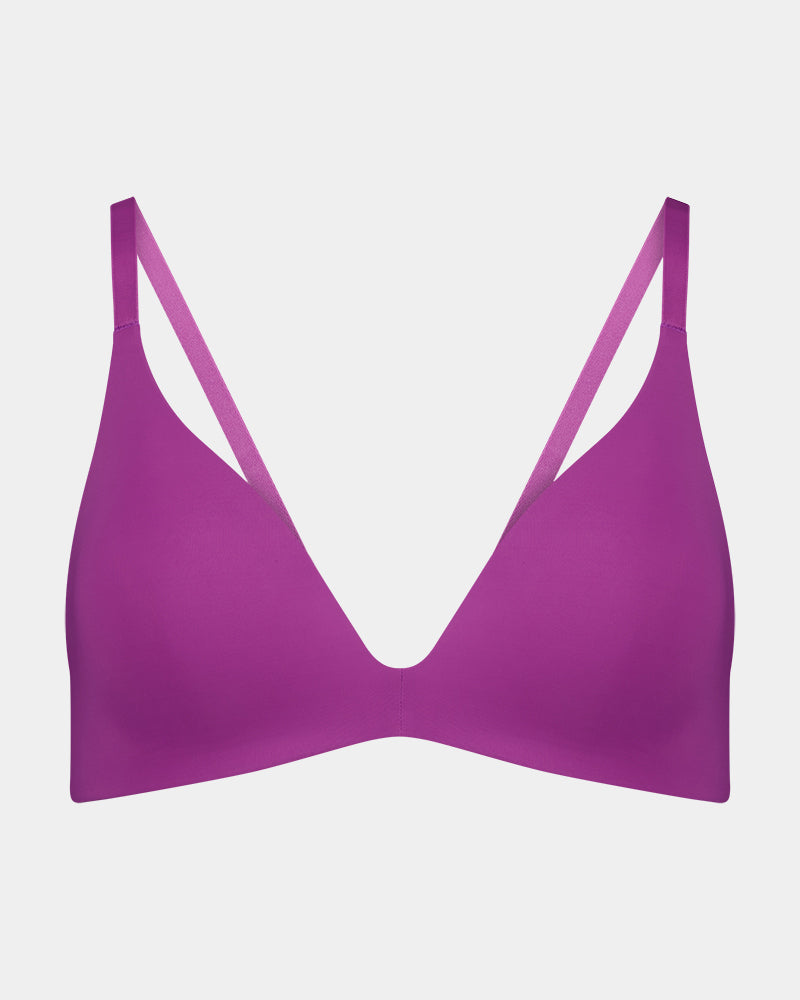 Bendon Essentials Wire Free Bra in RADIANT ORCHID. Flat lay front view
