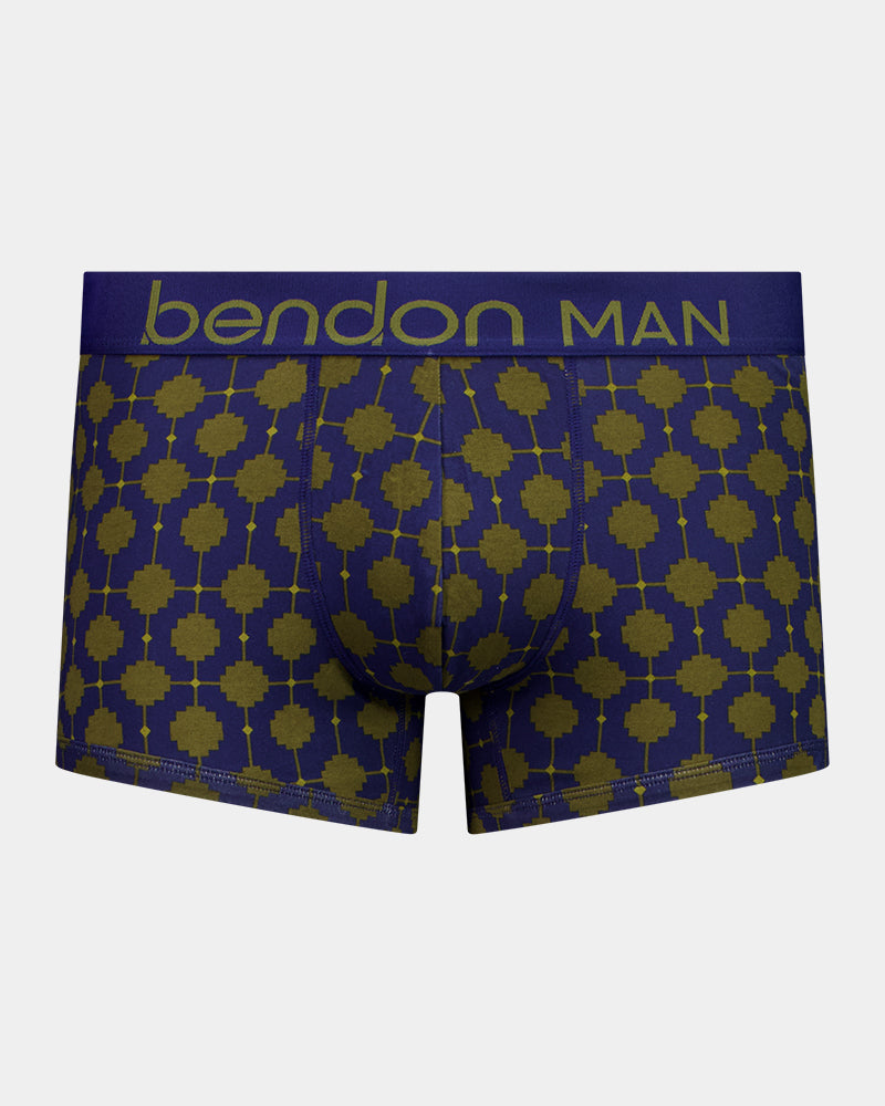Retros Print Mens Trunk in IRONCREST PRINT. Flat lay front view