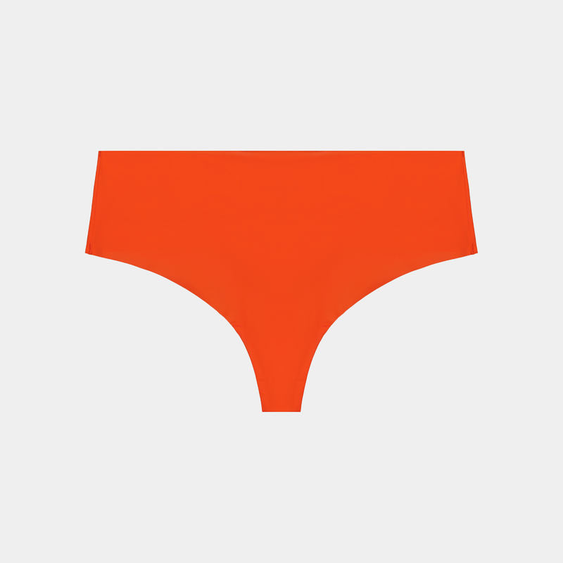 No Show Thong in FIESTA. Flat lay front view