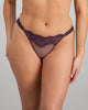Model wears Nova Rosa Thong in PLUM PERFECT. On body front view