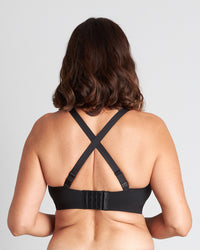 Comfit Collection Wire Free Bra in BLACK. Flat lay back view