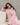 Marbella Robe in PINK MARL STRIPE. Flat lay back view
