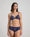 My Fit Lace Push Up Bra in Medieval Blue. Feature shot