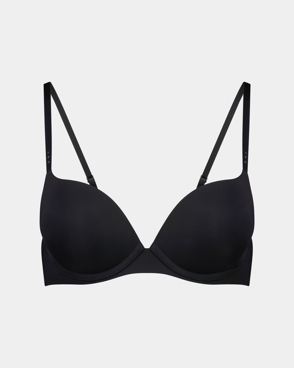 My Fit Smooth Push Up Bra in BLACK. Flat lay front view