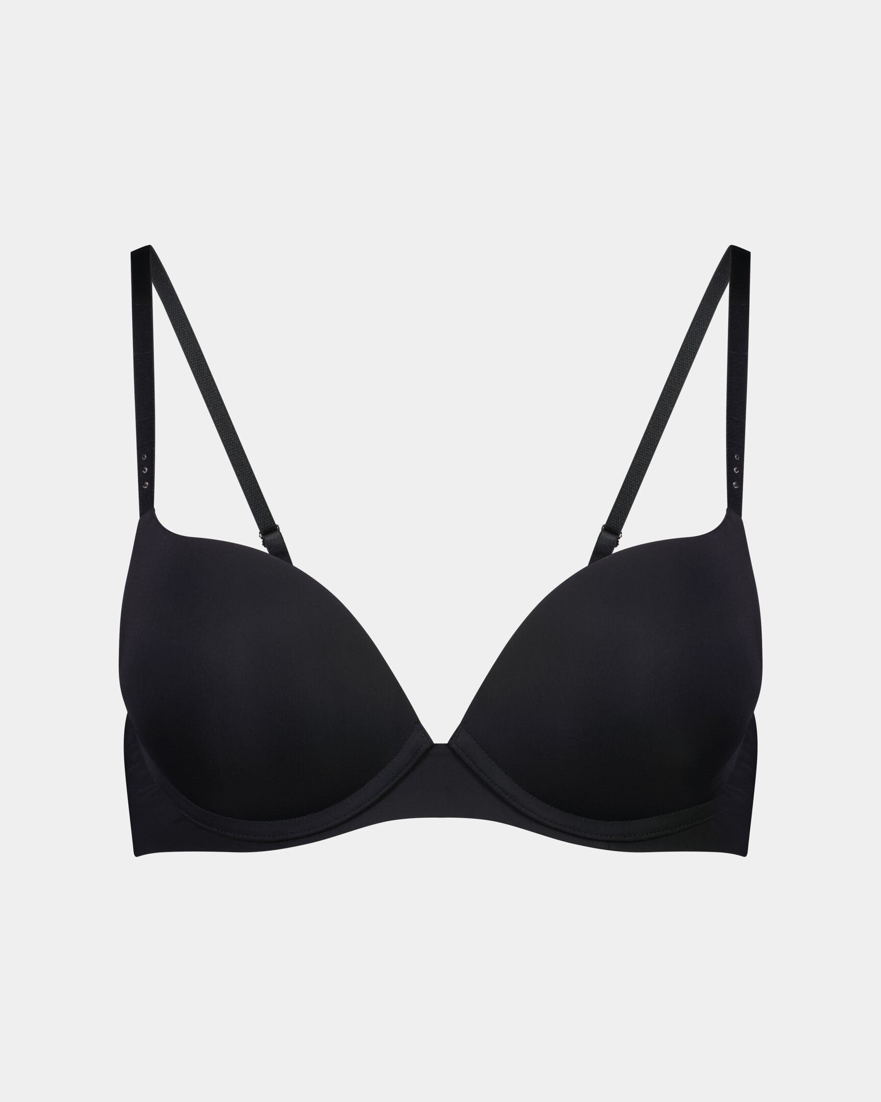 My Fit Smooth Push Up Bra in BLACK. Flat lay front view