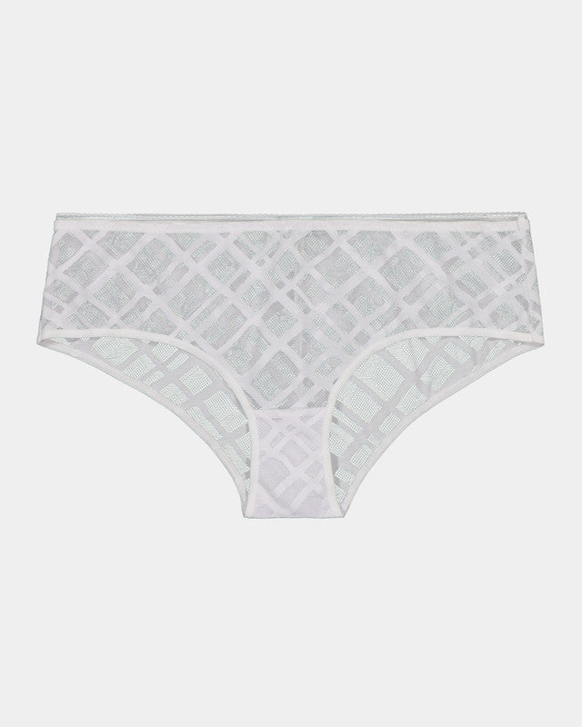 Rose Radiance Full Brief in WHITE. Flat lay front view