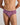 Model wears Cotton Stretch Mens Brief in TIBETAN RED STRIPE. On body front view