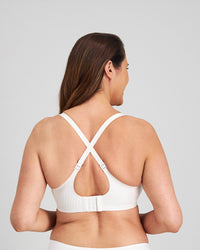 Comfit Collection Contour Bra in WHITE. Flat lay back view