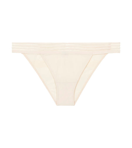 Stripe Elastic & Papertouch Tanga in SILVER PEONY. Flat lay front view