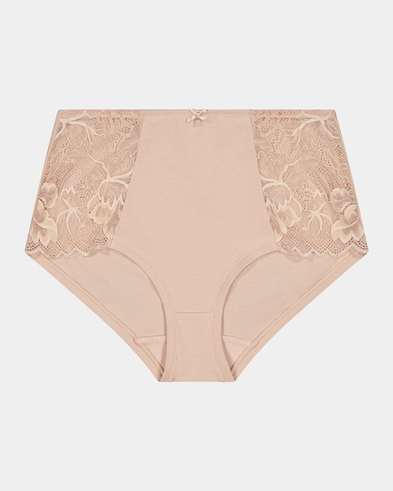 Embrace Full Brief in LATTE. Flat lay front view