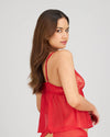 Model wears Giuliana Camisole in SALSA. On body back view