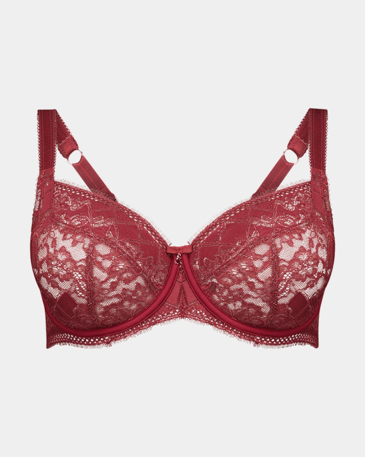 Daring Underwire Bra in TIBETAN RED. Flat lay front view