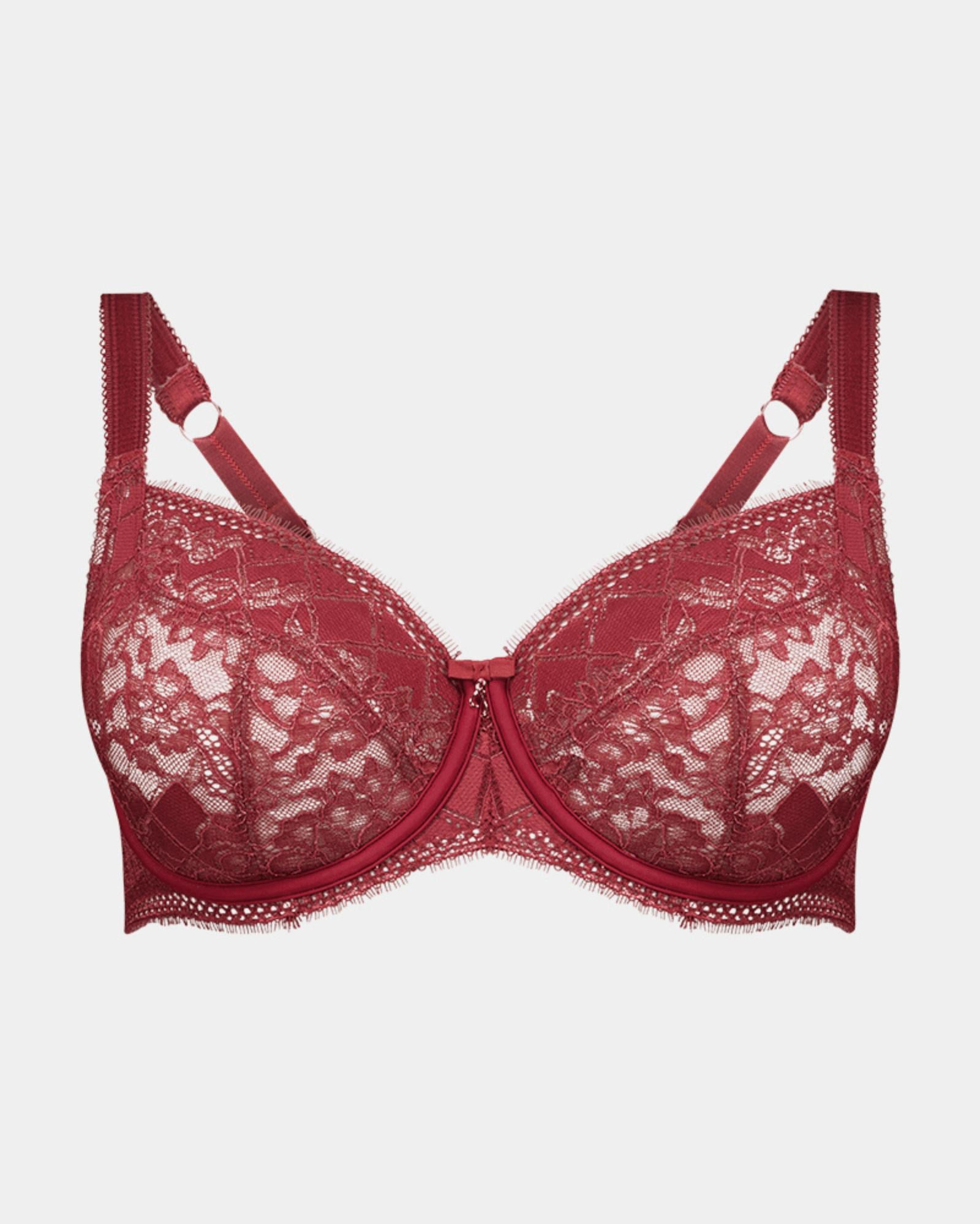Daring Underwire Bra in TIBETAN RED. Flat lay front view