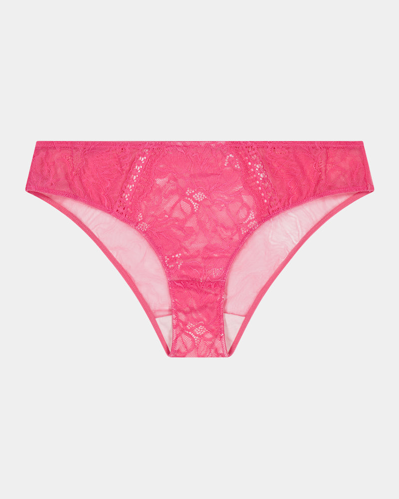 Only Mine Bikini in PINK LEMONADE/ICY PINK. Flat lay front view