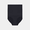Medium Control High Waisted Brief in BLACK. Flat lay front view