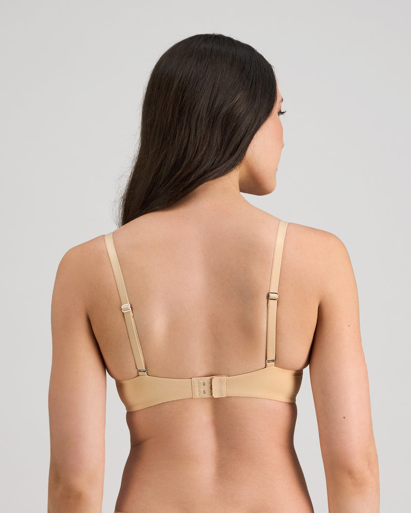 Model wears My Fit Smooth Push Up Bra in FRAPPE. On body back view