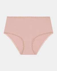 Stretch Cotton Full Brief in LATTE. Flat lay front view