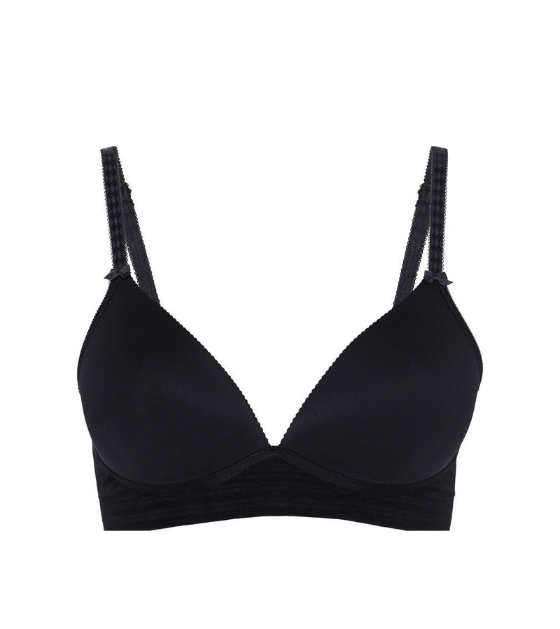 Bendon Body Wire Free Bra in BLACK. Flat lay front view