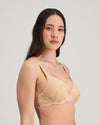 Model wears My Fit Lace Contour Bra in FRAPPE. On body side view