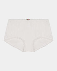 Body Cocoon Boyshort in WHITE. Flat lay front view