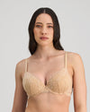 Model wears My Fit Lace Contour Bra in FRAPPE. On body front view