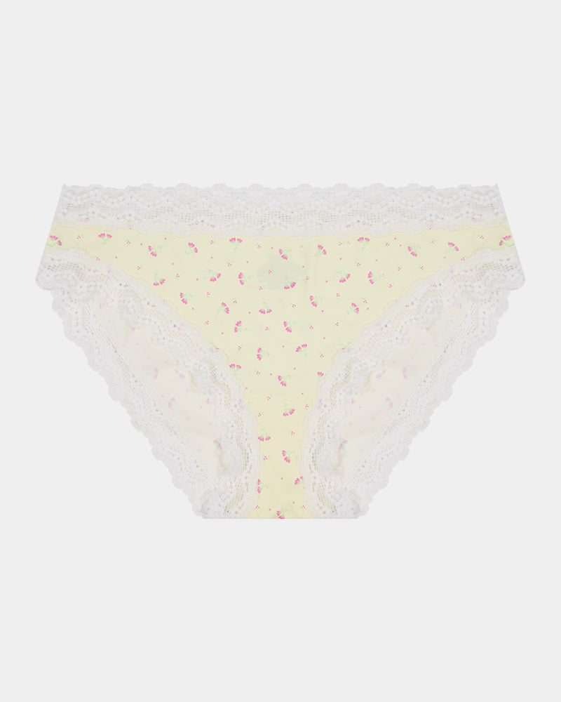 Daily Micro Bikini in TRANSPARENT YELLOW. Flat lay front view