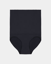 Bamboo Bodywear High Waisted Brief in BLACK. Flat lay front view