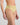 Model wears Elevate High Cut Brief in LEMON MERINGUE. On body side view