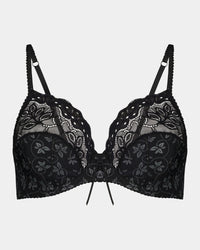 Yvette Underwire Bra in BLACK. Flat lay front view