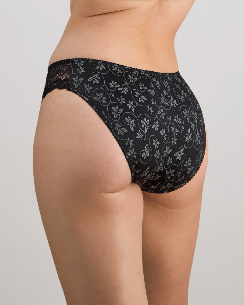 Model wears Yvette Bikini in BLACK. On body side view