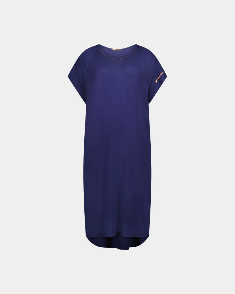 Belle Bamboo Nightie in EVENING BLUE. Flat lay front view