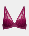 Effortless Lace Contour Bra in BEAUJOLAIS. Flat lay front view