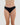 Model wears Stretch Cotton Bikini in BLACK. On body front view