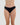 Model wears Stretch Cotton Bikini in BLACK. On body front view