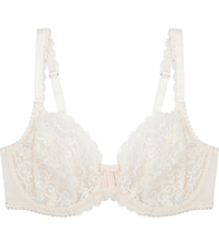 Ece Queen Underwire Bra in GARDENIA/SOFT PINK. Flat lay front view