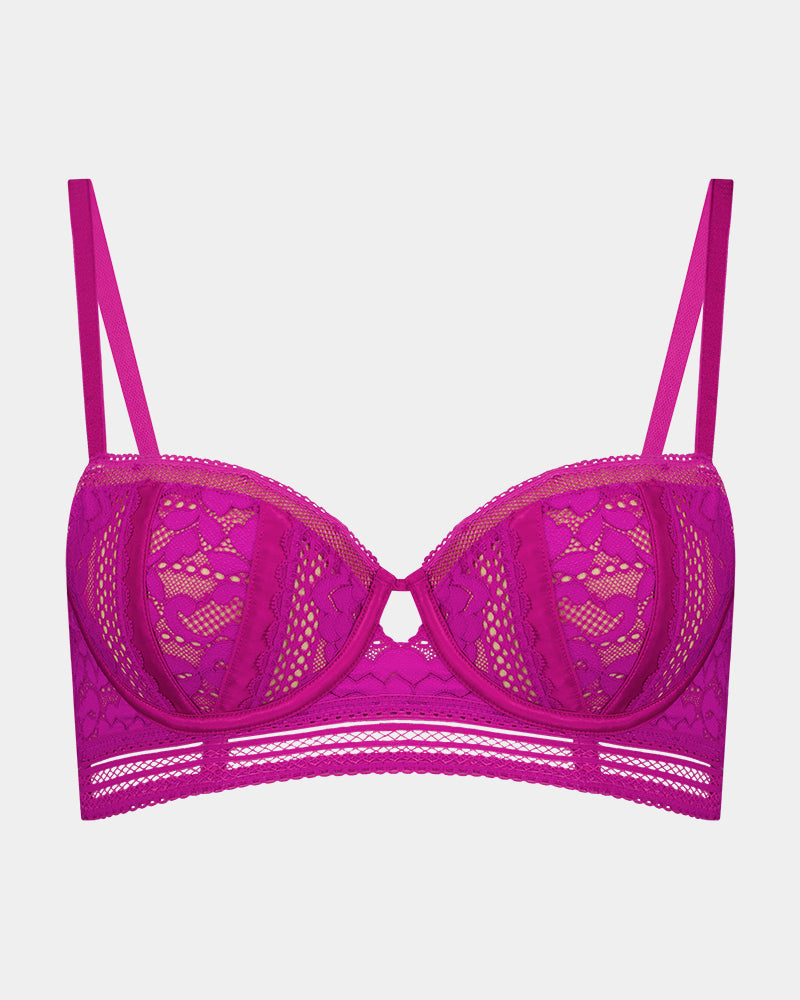 Naida Contour Bra in FANTASY FUCHSIA. Flat lay front view