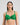 Model wears Juniper Underwire Bra in PARADISE GREEN. On body front view