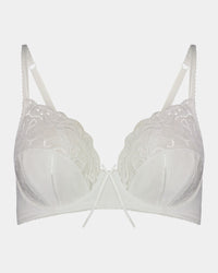 Yvette Underwire Bra in WHITE. Flat lay front view