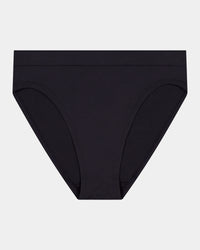Seamless Soft High Cut Brief in BLACK. Flat lay front view